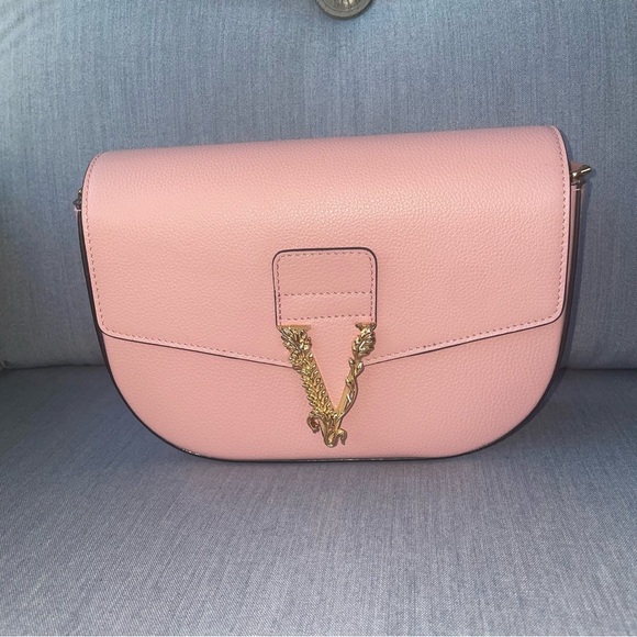 Pink🔥Versace Saddle bag Crossbody Shoulder bag satchel purse La Medusa bag - Picture 5 of 16